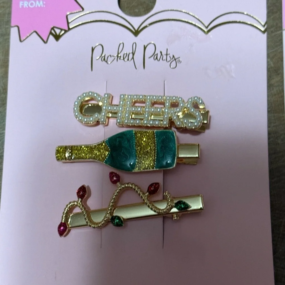 Packed Party Festive Holiday Christmas Hair Clips - NEW!!!